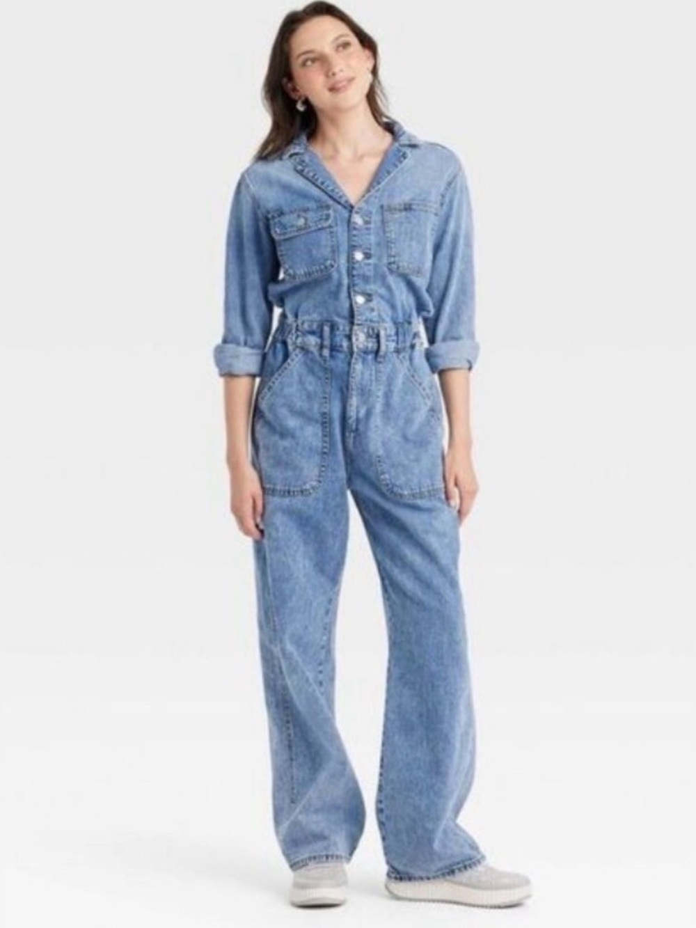 Universal Threads utility denim sinched waist jumpsuit size 12